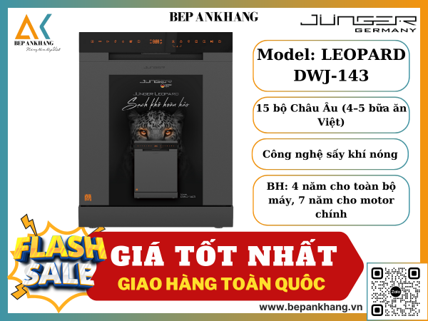 MÁY RỬA BÁT JUNGER LEOPARD DWJ-143 - Công Nghệ Đức 